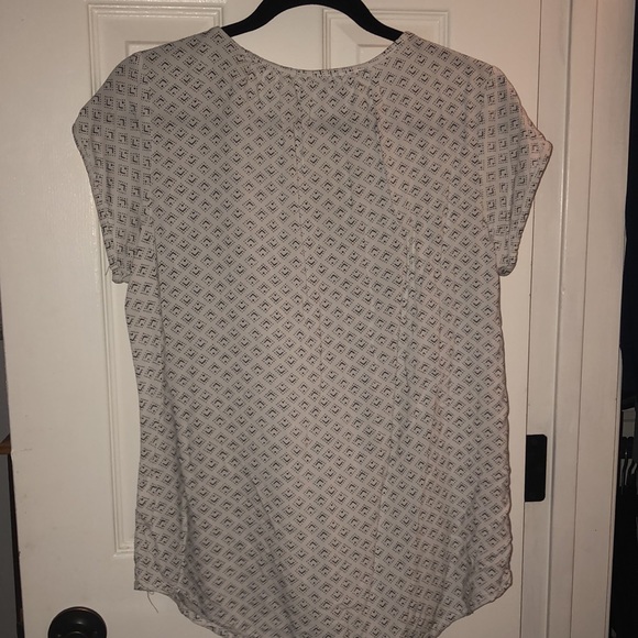 Sonoma White Blouse with Black Pattern and Ties Size Medium - Picture 5 of 6